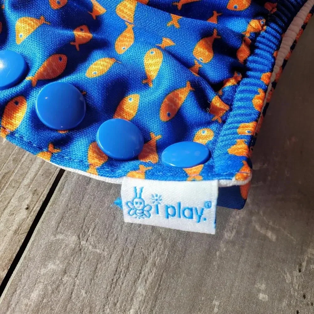 i Play Unisex Reusable Absorbent Baby Snap Swim Diaper Size 3T UPF 50